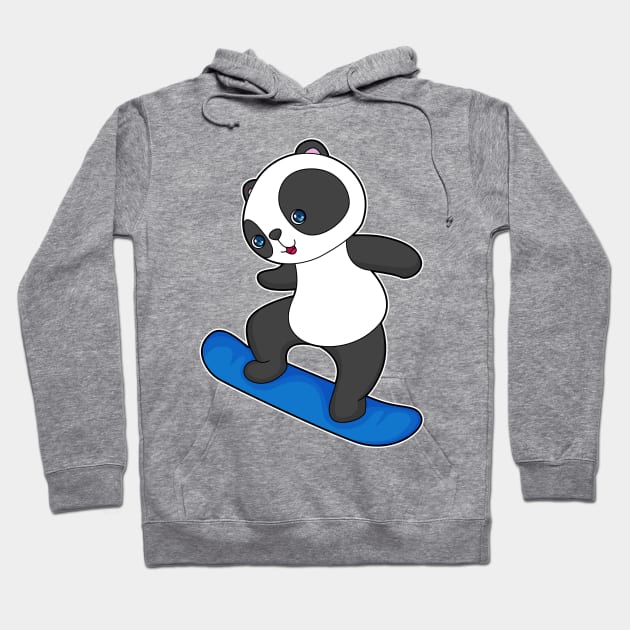 Panda Snowboard Winter sports Hoodie by Markus Schnabel